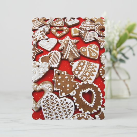 kerstkoekjes met koekjes Kaart (Staand voorkant)