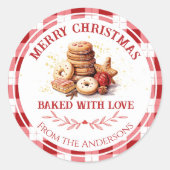 Kerstkoekjes met liefde ronde sticker (Voorkant)