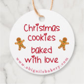 Kerstkoekjes met liefdesbrood bedankjes labels (Achterkant)