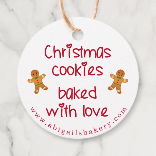 Kerstkoekjes met liefdesbrood bedankjes labels (Achterkant)