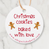 Kerstkoekjes met liefdesbrood bedankjes labels (Voorkant)
