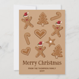 kerstkoekjes met ontbijt op bruin brood feestdagenkaart