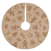 kerstkoekjes met ontbijt op bruin brood kerstboom rok (Voorkant)