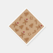 kerstkoekjes met ontbijt op bruin brood servet (Hoek)