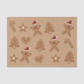 kerstkoekjes met ontbijt op bruin brood tissuepapier (Voorkant)