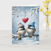 Kerstkoekjes met rood hart kaart (Gele Bloem)