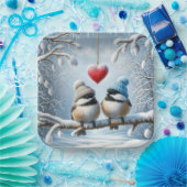 Kerstkoekjes met rood hart papieren bordje (Feest)