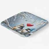 Kerstkoekjes met rood hart papieren bordje (Gebogen)