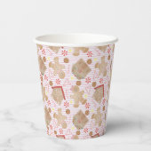 Kerstkoekjes met roze stripe papierbekertjes papieren bekers (Achterkant)