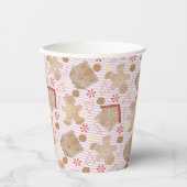 Kerstkoekjes met roze stripe papierbekertjes papieren bekers (Voorkant)
