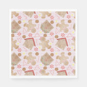 Kerstkoekjes met roze strippapieren servet (Voorkant)