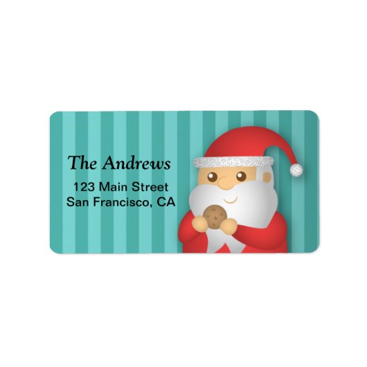 Kerstkoekjes met Schattigee kerstman voor Kerstmis Etiket (Voorkant)