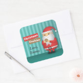 Kerstkoekjes met Schattigee kerstman voor Kerstmis Vierkante Sticker (Envelop)