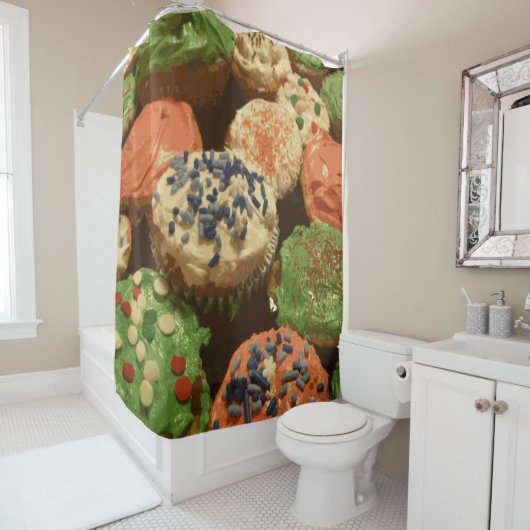 kerstkoekjes met springen douchegordijn (In situ)