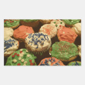 kerstkoekjes met springen rechthoekige sticker (Voorkant)