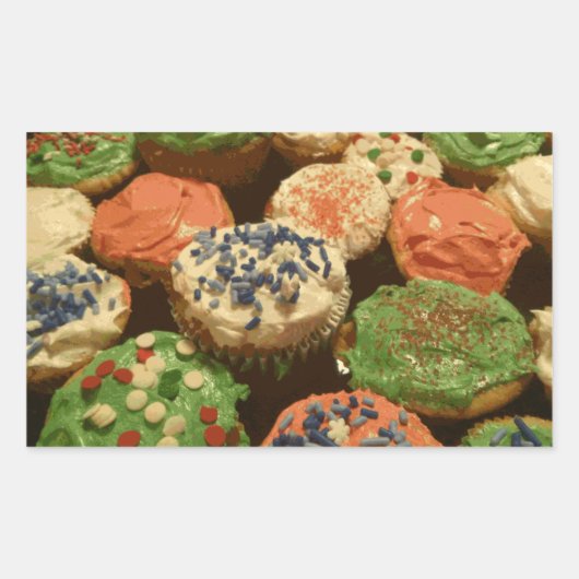 kerstkoekjes met springen rechthoekige sticker (Voorkant)