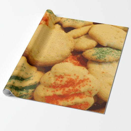 Kerstkoekjes met suikerprinsjes cadeaupapier (Uitgerold)