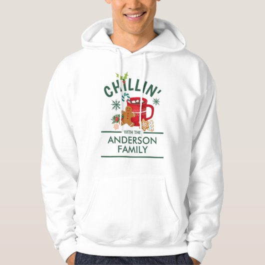 kerstkoekjes met warme chocolade | Familienaam Hoodie (Voorkant)