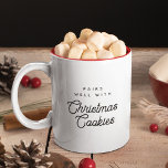Kerstkoekjes, morende Stocking Stuffer Tweekleurige Koffiemok<br><div class="desc">Een grappige Vakantieday mok die Paar goed leest met CHRISTMAS COOKIES in een minimalistisch,  modern typografisch ontwerp. Stomme stuffer of witte olifant cadeau voor de bakker of koekjesliefje in het gezin!</div>