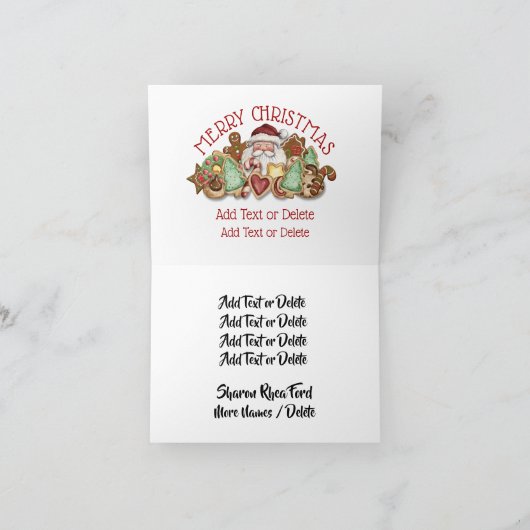 Kerstkoekjes Note Kaart (Binnen)