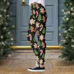 Kerstkoekjes Novelty Holiday Leggings<br><div class="desc">Leggings voor kerstkoekjes met kerstboomkoekjes,  snoepriet,  snowflake en ontbijtbrood. Ze zullen perfect gaan met je lelijke trui.</div>
