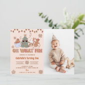 Kerstkoekjes Oh wat een leuke verjaardagsfeestfoto Kaart (Staand voorkant)