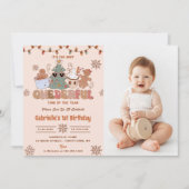 Kerstkoekjes Onederful Verjaardagsfeestfoto Kaart (Voorkant)