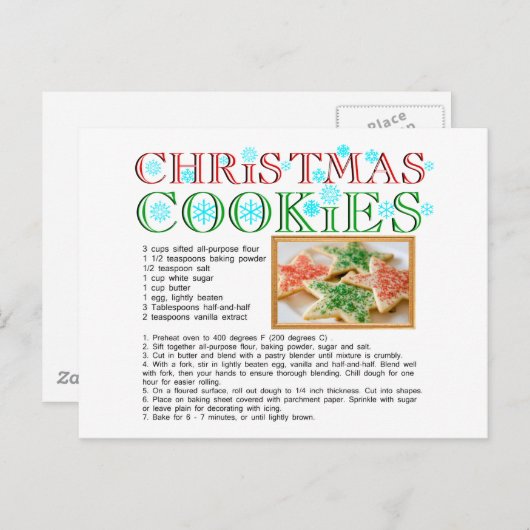 Kerstkoekjes Ontvang Briefkaart (Voorkant / Achterkant)