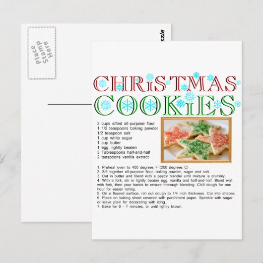 Kerstkoekjes Ontvang Briefkaart (Voorkant / Achterkant)