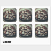 Kerstkoekjes op Bord Xmas Cookie Vierkante Sticker (Vel)