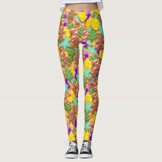 Kerstkoekjes op de Leggings van Gele Laddies (Voorkant)