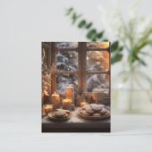 Kerstkoekjes op een besneeuwde dag briefkaart (Staand voorkant)