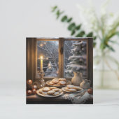 Kerstkoekjes op een besneeuwde dag kaart (Staand voorkant)