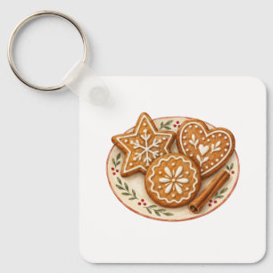 Kerstkoekjes op een bord sleutelhanger