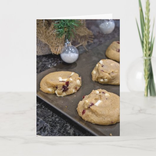 kerstkoekjes op koekjesblad feestdagen kaart (Voorkant)
