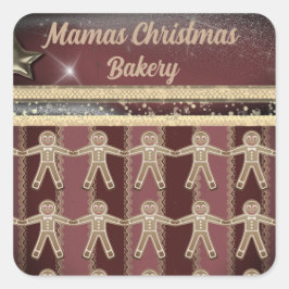 kerstkoekjes op maat vierkante sticker