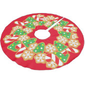 Kerstkoekjes op rood kerstboom rok (Gekanteld)