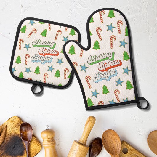Kerstkoekjes Ovenwant & Pannenlap Set