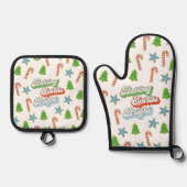 Kerstkoekjes Ovenwant & Pannenlap Set (Voorkant)