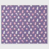 Kerstkoekjes Paarse Cadeaupapier (Vlak)