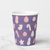 Kerstkoekjes Paarse papierbekertjes Papieren Bekers (Achterkant)