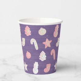 Kerstkoekjes Paarse papierbekertjes Papieren Bekers