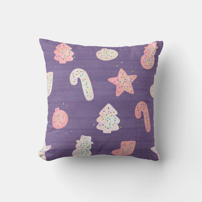 Kerstkoekjes Paarse Sierkussen (Voorkant)