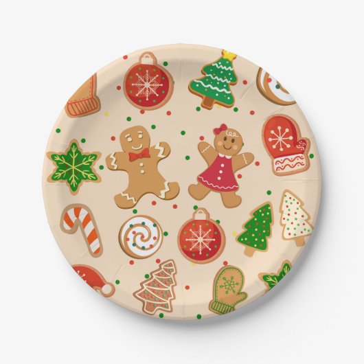 Kerstkoekjes Papieren Bordje (Voorkant)