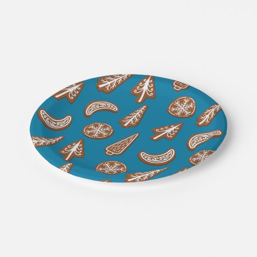 kerstkoekjes papieren bordje (Gekanteld)