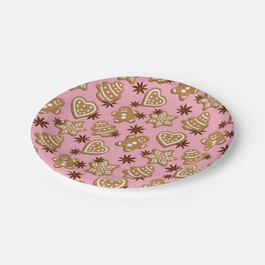 kerstkoekjes papieren bordje (Gekanteld)