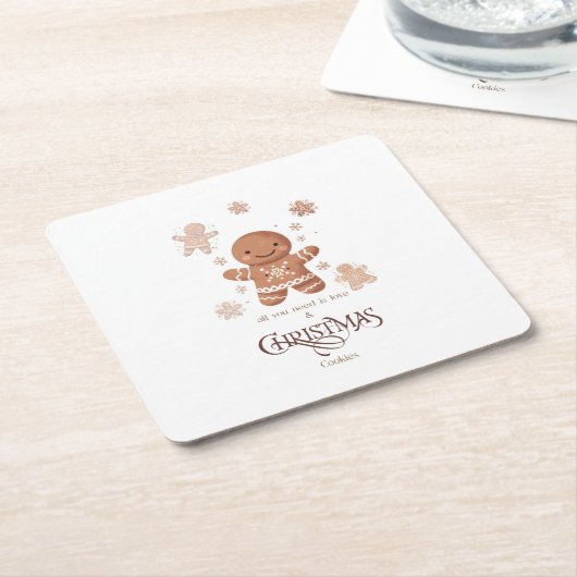 kerstkoekjes Papieren Onderzetter (Schuin)