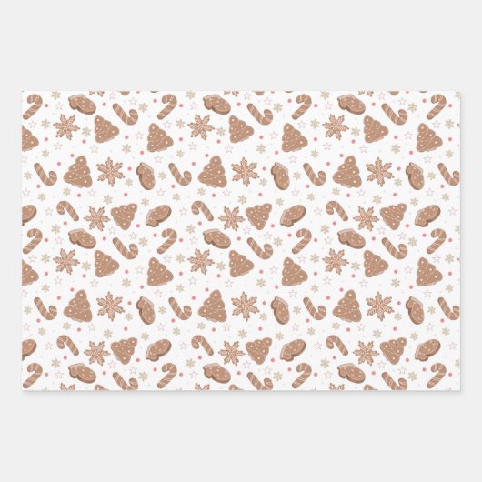 kerstkoekjes patroon inpakpapier vel (Voorkant)