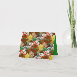 Kerstkoekjes patroon notitiekaart