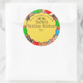 Kerstkoekjes peperkoek uit de keuken van ronde sticker (Tas)